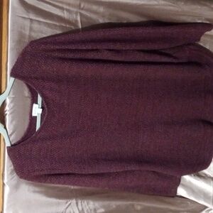 Avenue size 18/20 long 3/4 sleeve crew neck burgundy sweater